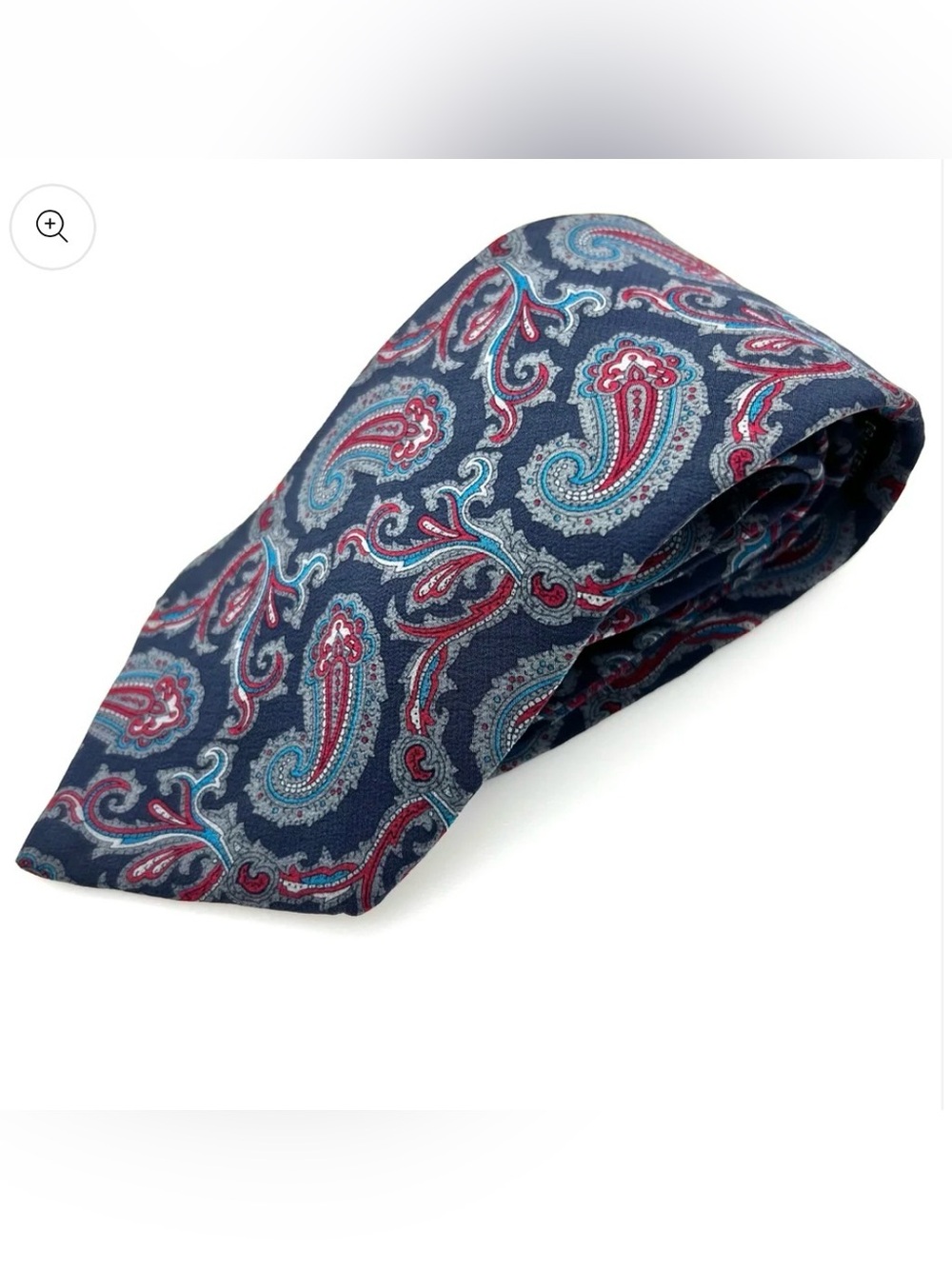 1980's Christian Dior Monsieur Blue Acanthus and Paisley Pure Silk Tie